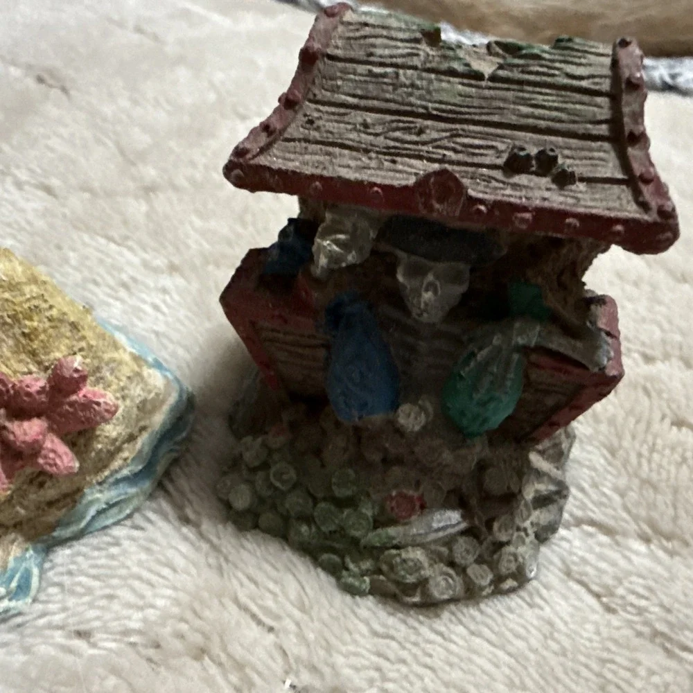 3 Fish Aquarium Decor Pirate Starfish Shell Crab Polyresin